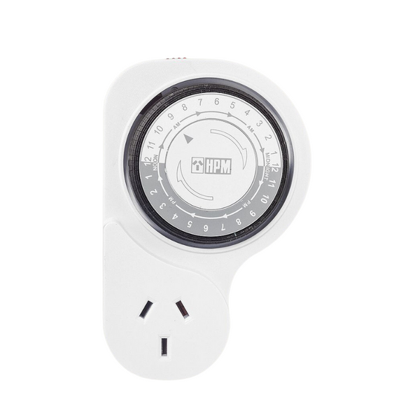 Timer 24 Hour Dial Manual Mechanical - 15 minute increment time setting - HPM D809