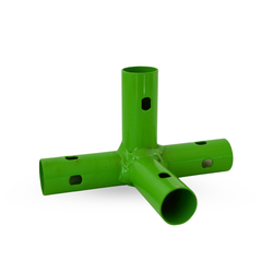 4 way Tent tee fitting 22mm - Green