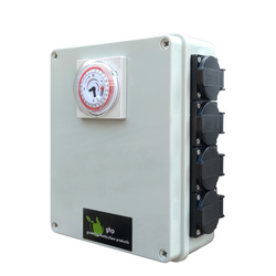 Timer Box 8 Outlet Plastic  Splash proof - Heavy Duty Timer and 8 Outlets