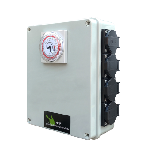 Timer Box 8 Outlet Plastic  Splash proof - Heavy Duty Timer and 8 Outlets