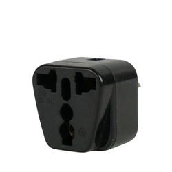 Round Pin Plug Socket Adaptor - Converts Round Earth Pin to Flat Earth Pin
