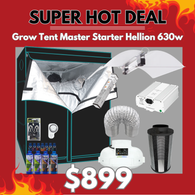 Grow Tent Master Starter Hellion 630w CMH - 1.2 Metre - 150mm Temp & Speed Fan & Carbon