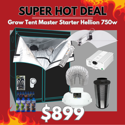 Grow Tent Master Starter Hellion 750w HPS - 1.2 Metre - 150mm Temp & Speed Fan & Carbon