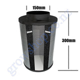Kit Carbon Filter 150mm x 300mm, 10 Metre Ducting & 150mm Inline Plastic Tube Fan