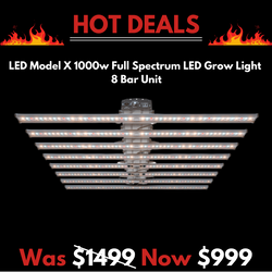 LED Model X 1000w Dimmable Full Spectrum LED Grow Light 8 Bar Unit