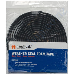 Weather Seal 12mm x 6mm Foam Self Adhesive 4 Metre pack