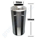 Kit Carbon Filter 150mm x 500mm, 10 Metre Ducting & 150mm Inline Plastic Tube Fan