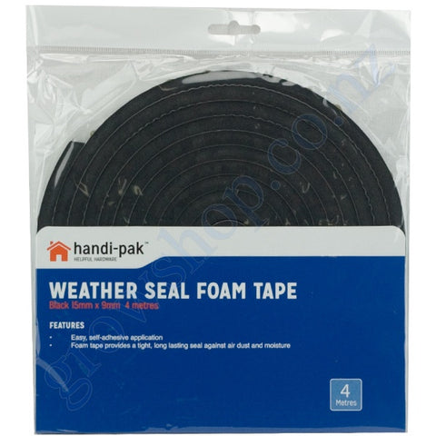 Weather Seal 15mm x 9mm Foam Self Adhesive 4 Metre pack